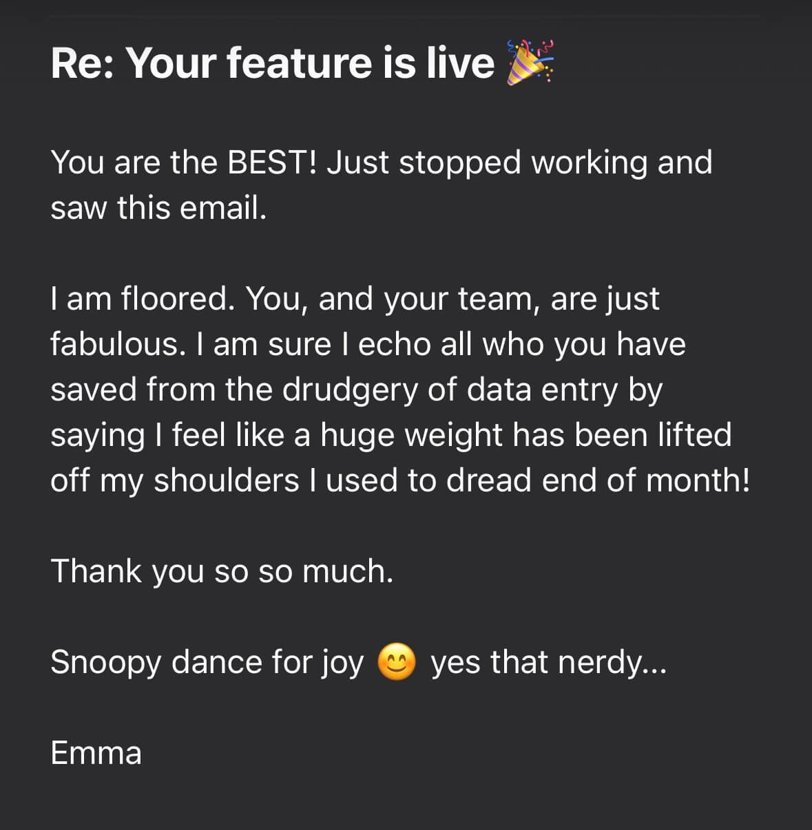 Customer testimonial from a real estate investor saying Receipt AI's Custom Category feature lifted a huge weight off her shoulders by reducing receipt data entry