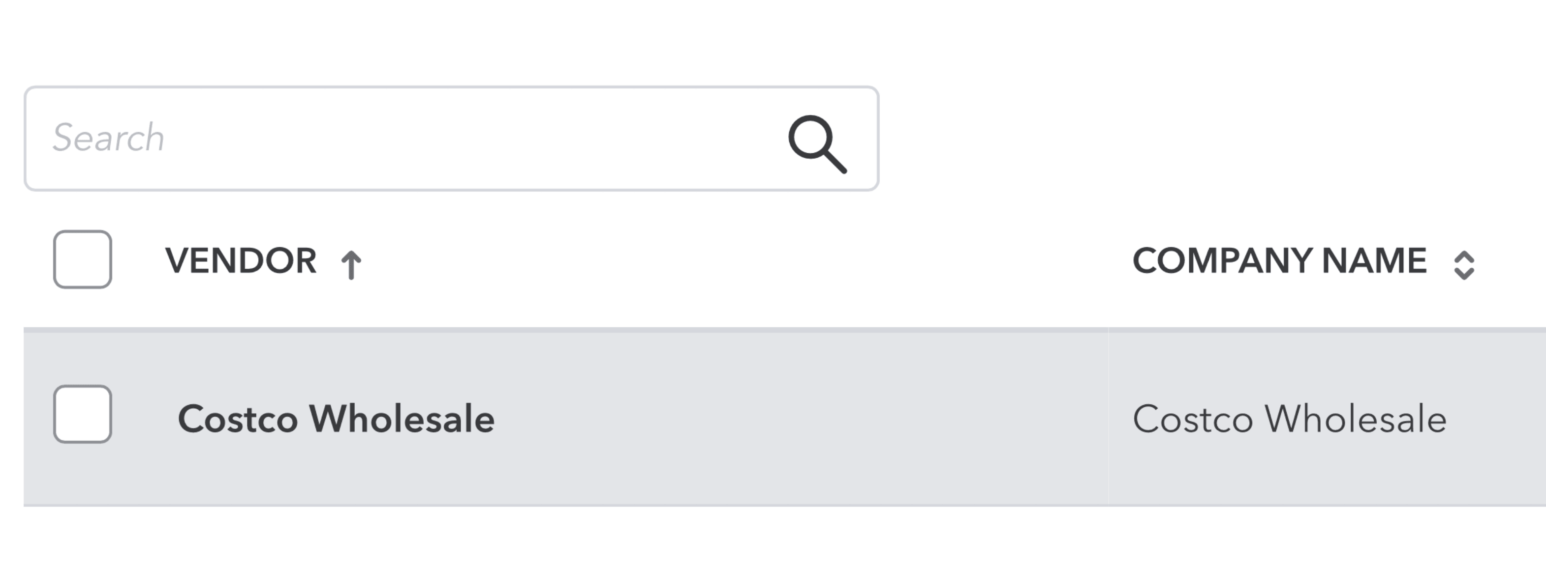 QuickBooks Online vendors list showing only one vendor remaining after merging duplicates