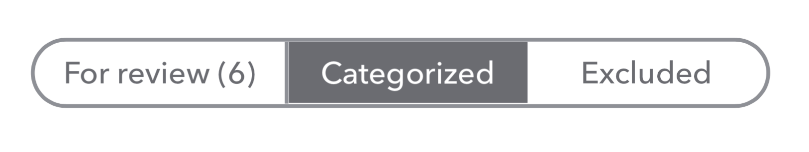 How to Undo a Reconciliation in QuickBooks Online: QuickBooks Online Bank transactions page with the transaction status tabs displayed horizontally: For review, Categorized, and Excluded. The Categorized tab is selected in dark grey to filter and show only transactions that have already been matched or added to the books.